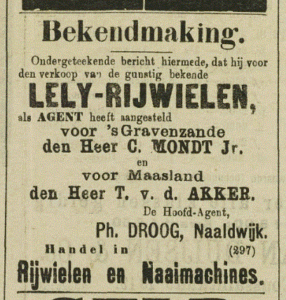 Krantenartikel Droog verkoopt fietsen